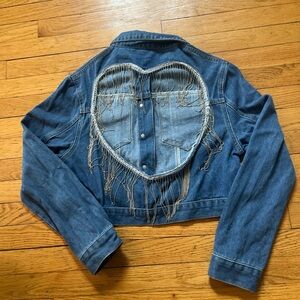 Denim Blue Women's Cropped Jacket